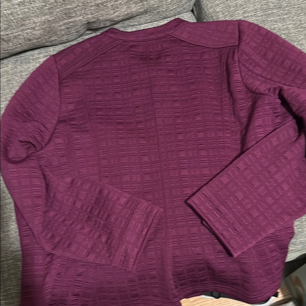 Plum Textured Button-Up Jacket - Picture 4 of 4